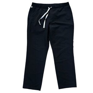 Figs Black Tonota Scrub Pants Size Medium Straight Leg Comfy Pull On